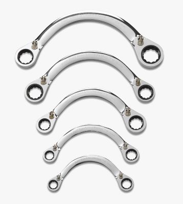 GEARWRENCH 5 pc. 72T 12 Point Reversible Half Moon Double Box Ratcheting Metric Wrench Set