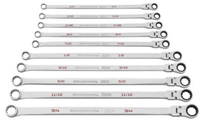 GEARWRENCH 10 pc. 120XP Universal Spline XL Flex Head GearBox Ratcheting SAE Wrench Set