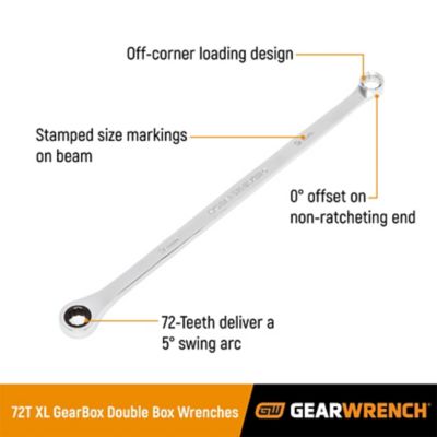 Image showing  12 pc. 72T 12 Point XL GearBox Double Box Ratcheting Metric Wrench Set