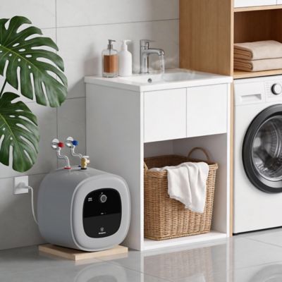 Image showing  APOLO Classic Plus 8 gal., 1440 W, 120 V Plug-In Point of Use Electric Tank Water Heater with 6 Year Warranty