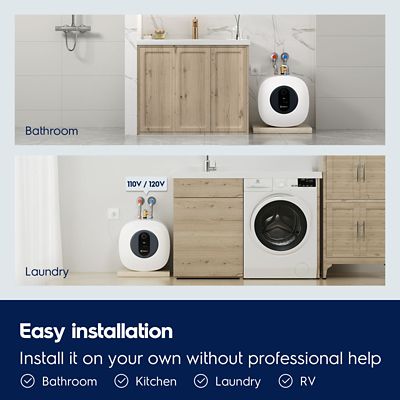 Image showing  lnfinite Classic 8 gal., 1440 W, 120 V Plug-In Point of Use Electric Tank Water Heater with 6 Year Warranty