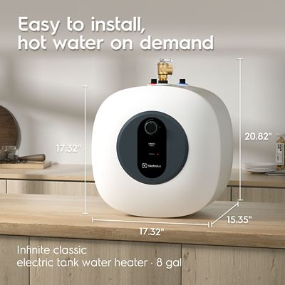 Image showing  lnfinite Classic 8 gal., 1440 W, 120 V Plug-In Point of Use Electric Tank Water Heater with 6 Year Warranty