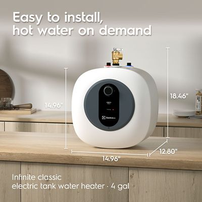 Image showing  lnfinite Classic 4 gal., 1440 W, 120 V Plug-In Point of Use Electric Tank Water Heater with 6 Year Warranty