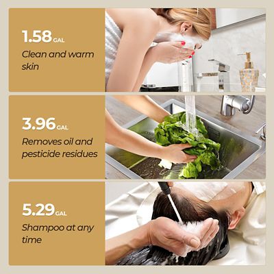 Image showing  Etech 8 gal., 1440 W, 120 V Plug-In Point of Use Electric Tank Water Heater with 6 Year Warranty