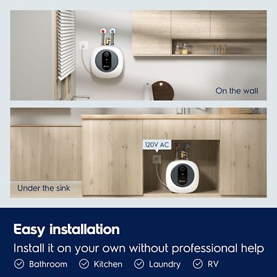 Image showing  lnfinite Classic 2.5 gal., 1440 W, 120 V Plug-In Point of Use Electric Tank Water Heater with 6 Year Warranty