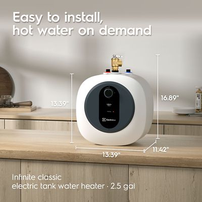 Image showing  lnfinite Classic 2.5 gal., 1440 W, 120 V Plug-In Point of Use Electric Tank Water Heater with 6 Year Warranty