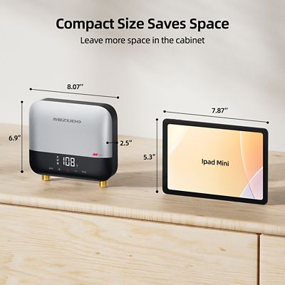 Image showing  Elite 3.5 kW 0.68 GPM, 120 V Point of Use Under Sink Electric Tankless Water Heater, Silver
