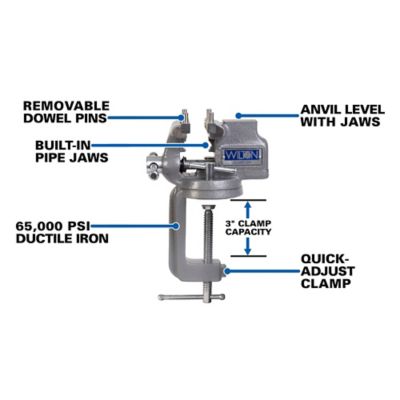 Image showing 1 th Wilton 3 in. Clamp-On Vise