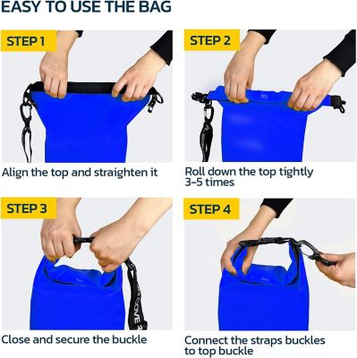 Image showing  10L Dry Bag Waterproof Backpack for Kayaking, Paddle Boarding, Boating & Travel, Blue