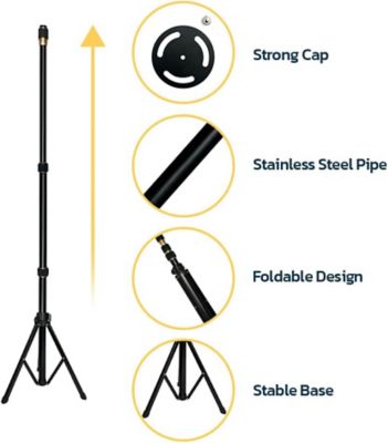 Image showing  Adjustable Boat Cover Support Pole with Straps and Tripod Base, 29-56 in.