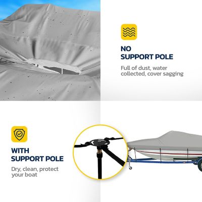 Image showing  Adjustable Boat Cover Support Pole with Straps and Tripod Base, 29-56 in.
