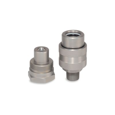 Magister Hydraulics High Pressure Hydraulic Quick Couplers Set, 3/8 in. ISO Body Size, 3/8 in. NPT Port