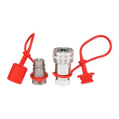 Magister Hydraulics Agriculture Hydraulic Quick Couplers Set, 1/2 in. ISO Body Size, 1/2 in. NPT Port
