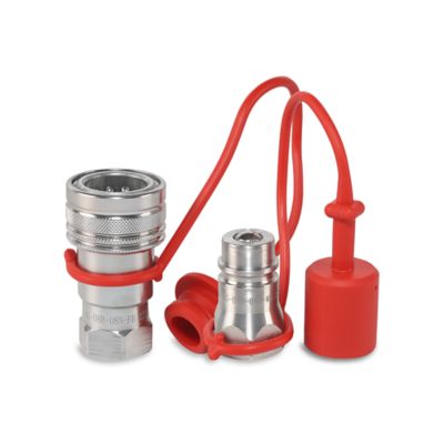 Magister Hydraulics 1/2 in. AG Hydraulic Quick Couplers Set, 1/2 in. NPT Port Ball Valve