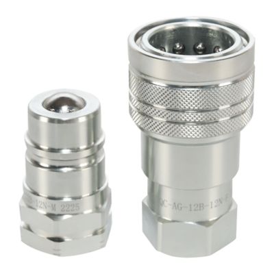 Magister Hydraulics Agriculture Hydraulic Quick Couplers Set, 3/4 in. ISO Body Size, 3/4 in. NPT Port
