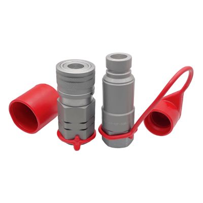 Magister Hydraulics Flat Face Connect Under Pressure Hydraulic Quick Couplers, SET, 1/2 in. ISO Body, 1/2 in. NPT Port