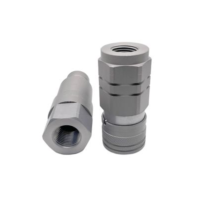 Image showing  Flat Face Connect Under Pressure Hydraulic Quick Couplers, SET, 1/2 in. ISO Body, 1/2 in. NPT Port