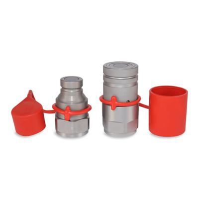 Magister Hydraulics Flat Face Hydraulic Quick Couplers Set, 1 in. ISO Body Size, 1-1/4 in. NPT Port