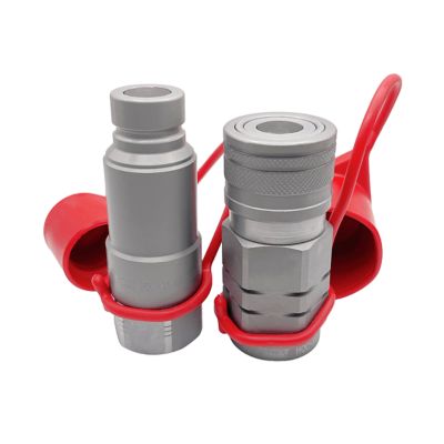 Magister Hydraulics Flat Face Connect Under Pressure Hydraulic Quick Couplers, SET, 1/2 in. ISO Body, 1/2 in. SAE Port