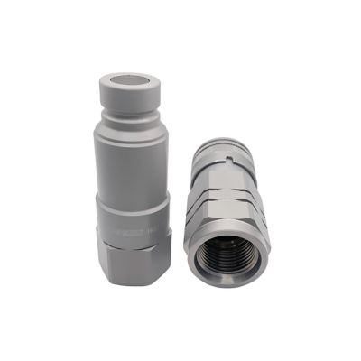 Image showing  Flat Face Connect Under Pressure Hydraulic Quick Couplers, SET, 1/2 in. ISO Body, 3/4 in. NPT Port