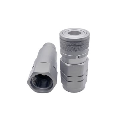 Image showing  Flat Face Connect Under Pressure Hydraulic Quick Couplers, SET, 1/2 in. ISO Body, 3/4 in. NPT Port