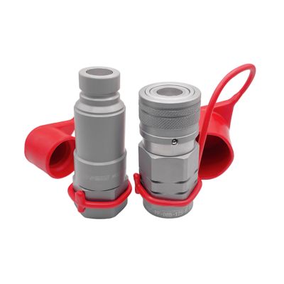 Magister Hydraulics Flat Face Connect Under Pressure Hydraulic Quick Couplers, SET, 1/2 in. ISO Body, 3/4 in. SAE Port
