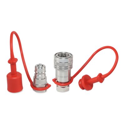 Magister Hydraulics ISO 7241 A Series Hydraulic Quick Couplers Set, 3/8 in. ISO Body Size, 3/8 in. NPT Port