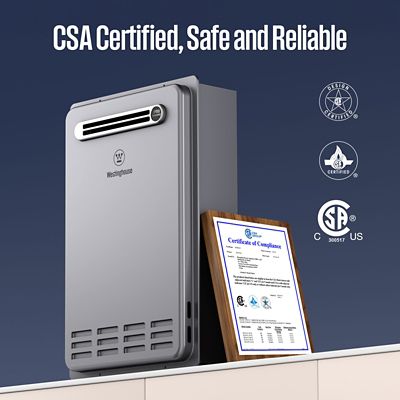 Image showing  Max 5.1 GPM 120,000 BTU Natural Gas Tankless Instant Hot Water Heater NG Outdoor CSA Certified