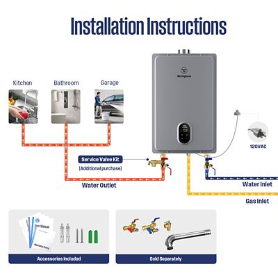 Image showing  Max 5.1 GPM 120,000 BTU Propane Gas Tankless Instant Hot Water Heater Smart WIFI Control Indoor