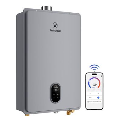 Image showing  Max 7.9 GPM 180,000 BTU Natural Gas Tankless Instant Hot Water Heater Smart WIFI Control Indoor 2 Years Warranty