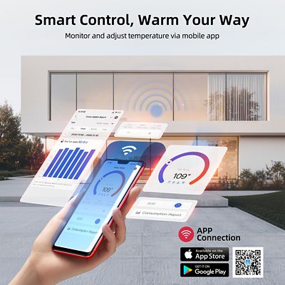 Image showing  Max 10.3 GPM 199,000 BTU Natural Gas Tankless Instant Hot Water Heater Smart WIFI Control Indoor 120 V 2 Years Warranty