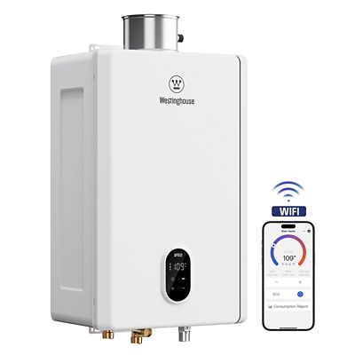 Westinghouse Max 10.3 GPM 199K BTU Natural Gas Tankless Instant Hot Water Heater Smart WIFI Control Indoor 2 Years Warranty