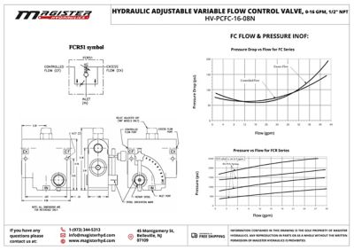 Image showing  Hydraulic Adjustable Variable Flow Control Valve, 0-16 GPM, 1/2 in. NPT