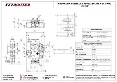 Image showing  2 Spool x 21 GPM Hydraulic Control Valve