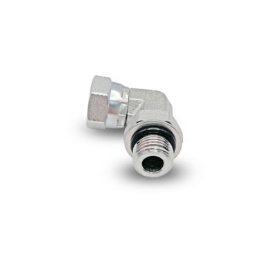Image showing  3/8 in. ORB Male x 3/8 in. NPT Female 90 deg. Elbow SAE Hydraulic Adapter Swivel