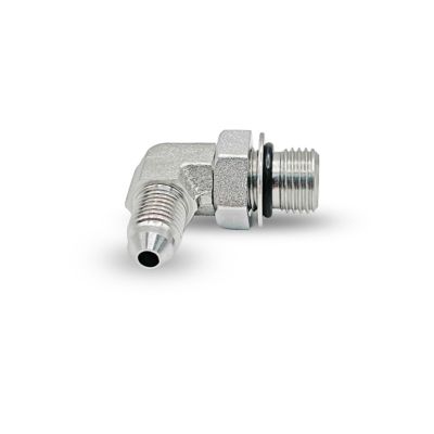 Image showing  1/2 in. ORB Male x 1/2 in. JIC Male 90 deg. Elbow SAE Hydraulic Adapter