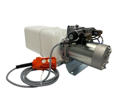 Magister Hydraulics 12V DC Double Acting Hydraulic Power Unit, 4 qt. Plastic tank, 2600 PSI
