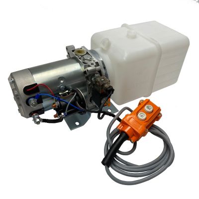Image showing  12 V DC Single Acting Hydraulic Power Unit, 6 qt. Plastic Tank, 2600 PSI