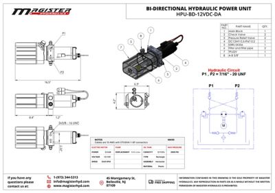 Image showing  Bi-Directional Hydraulic Power Unit 12 V DC Double Acting