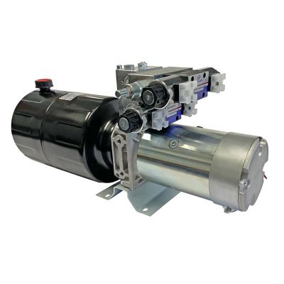 Image showing  Snow Plow Hydraulic Power Unit 24V DC Double Acting 8 qt. Steel Tank