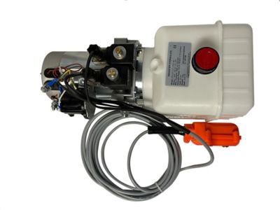 Image showing  12 Volt DC Double Acting Dump Trailer Hydraulic Pump 10 qt. Plastic Reservoir