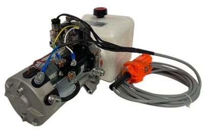 Magister Hydraulics 12 Volt DC Double Acting Dump Trailer Hydraulic Pump 12 qt. Plastic Reservoir