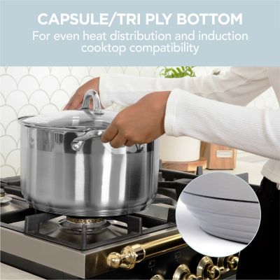 Image showing  Stainless Steel 8 qt. and 12 qt. Pot Set with Tri-Ply Bottom