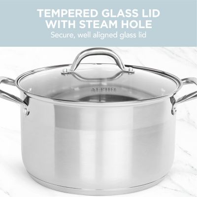 Image showing  Stainless Steel 8 qt. and 12 qt. Pot Set with Tri-Ply Bottom