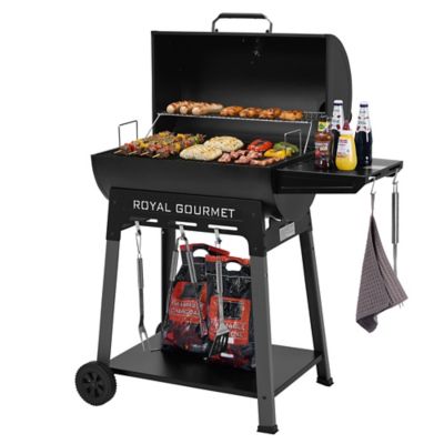 Royal Gourmet Barrel Charcoal Grill with Side Shelf, 626 sq. in. Cooking Area