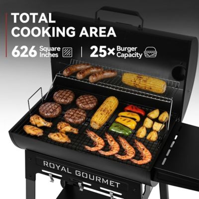 Image showing  Barrel Charcoal Grill with Side Shelf, 626 sq. in. Cooking Area