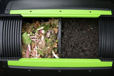 Image showing 2 th Maze Two Stage 65 Gallon Compost Tumbler with Easy Turn Kit