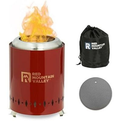 Red Mountain Valley Smokeless Tabletop Fire Pit, Red