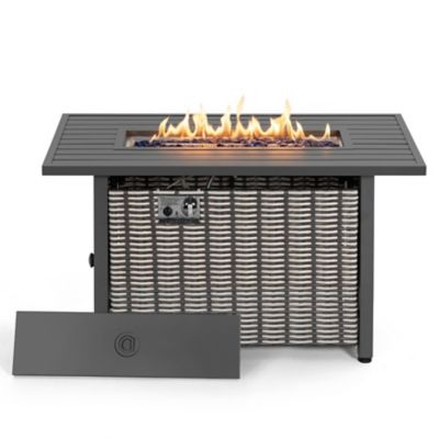 Nuu Garden Iron Fire Pit Table with Glass Beads