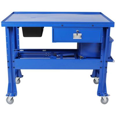 Image showing  3.5 gal. Parts Washer Tear Down Table with 110 V pump, blue